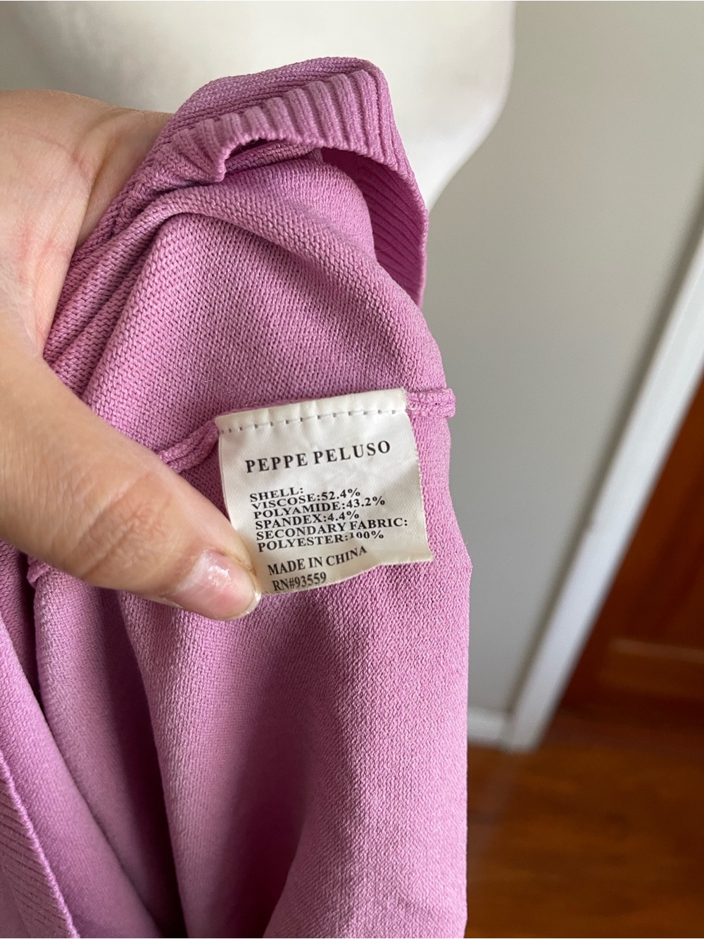 Peppe Peluso Lavender Pink Scoop-Neck Mixed Fabric Top - Picture 6 of 6
